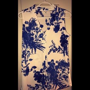 White and blue floral Calvin Klein shirt